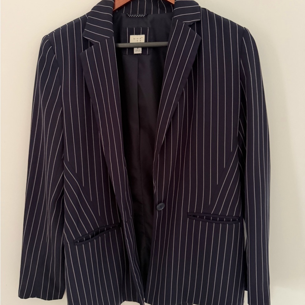 Navy Pinstripe Blazer